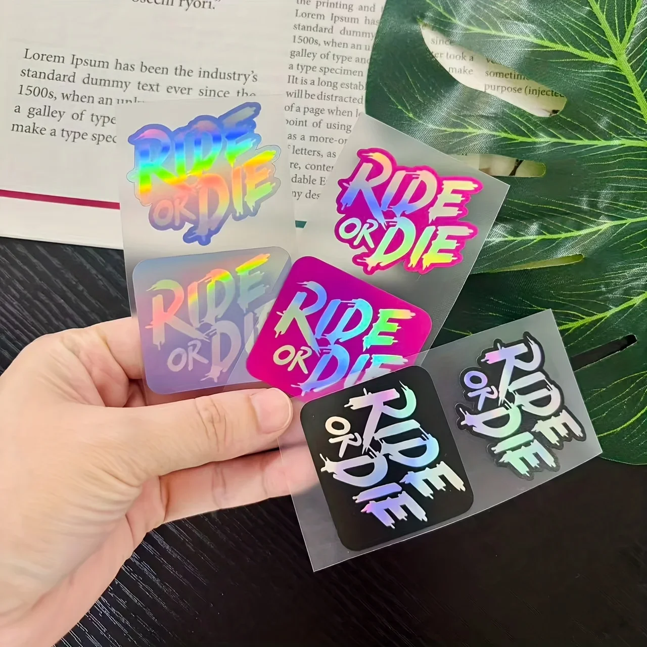 2Pcs Creative Laser Ride Or Die Sticker, Waterproof Sunproof, Hide Scratches, Universal for Bike Road Bike, Outdoor Rider Decal