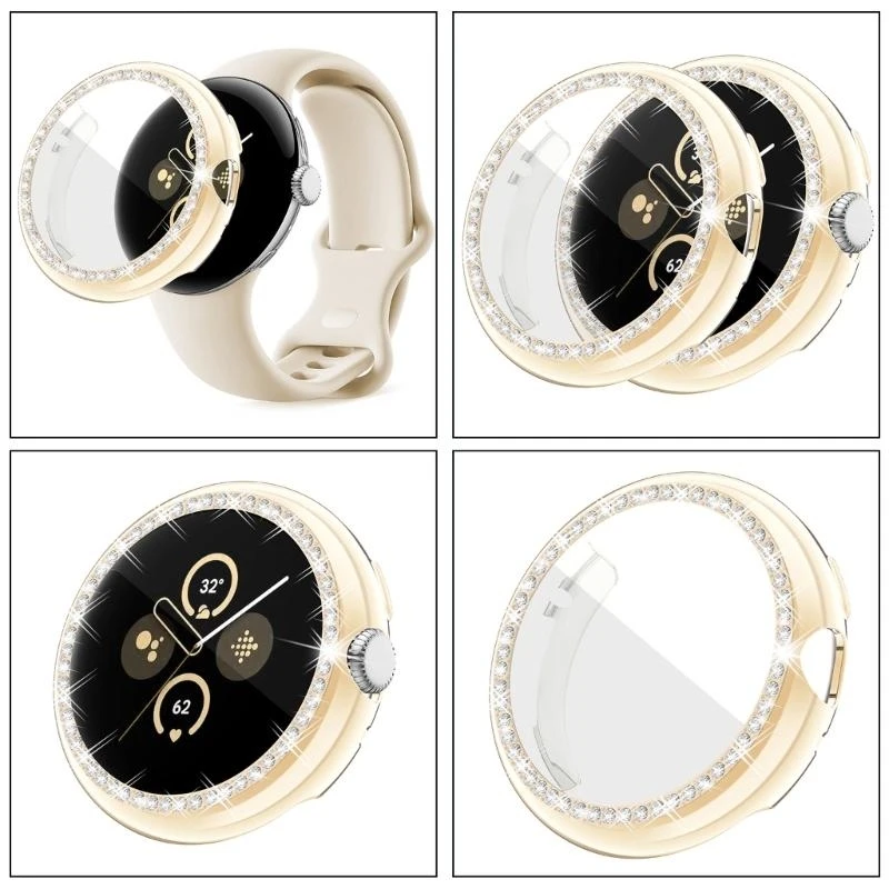83CE Full Coverage Diamond Bezel Shell Protector Cover Scratchproof Housing Replacement Silicone Cover