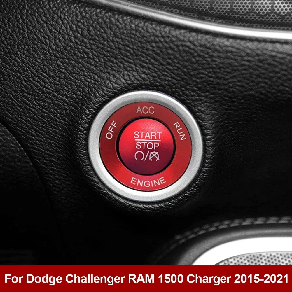 For Dodge Challenger Charger Ram Durango Car Engine Start Stop Button Cover Switch Ignition Ring Decor Car Sticker Accessories