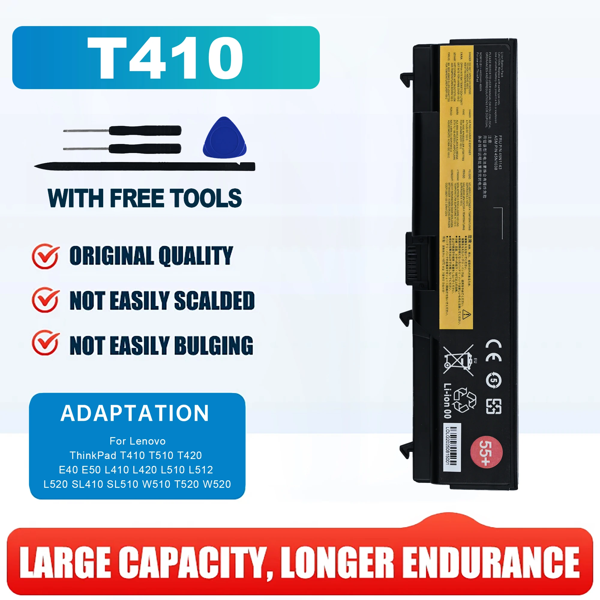 Laptop Battery For Lenovo ThinkPad T410 T510 T420 E40 E50 L410 L420 L510 L512 L520 SL410 SL510 W510 T520 W520