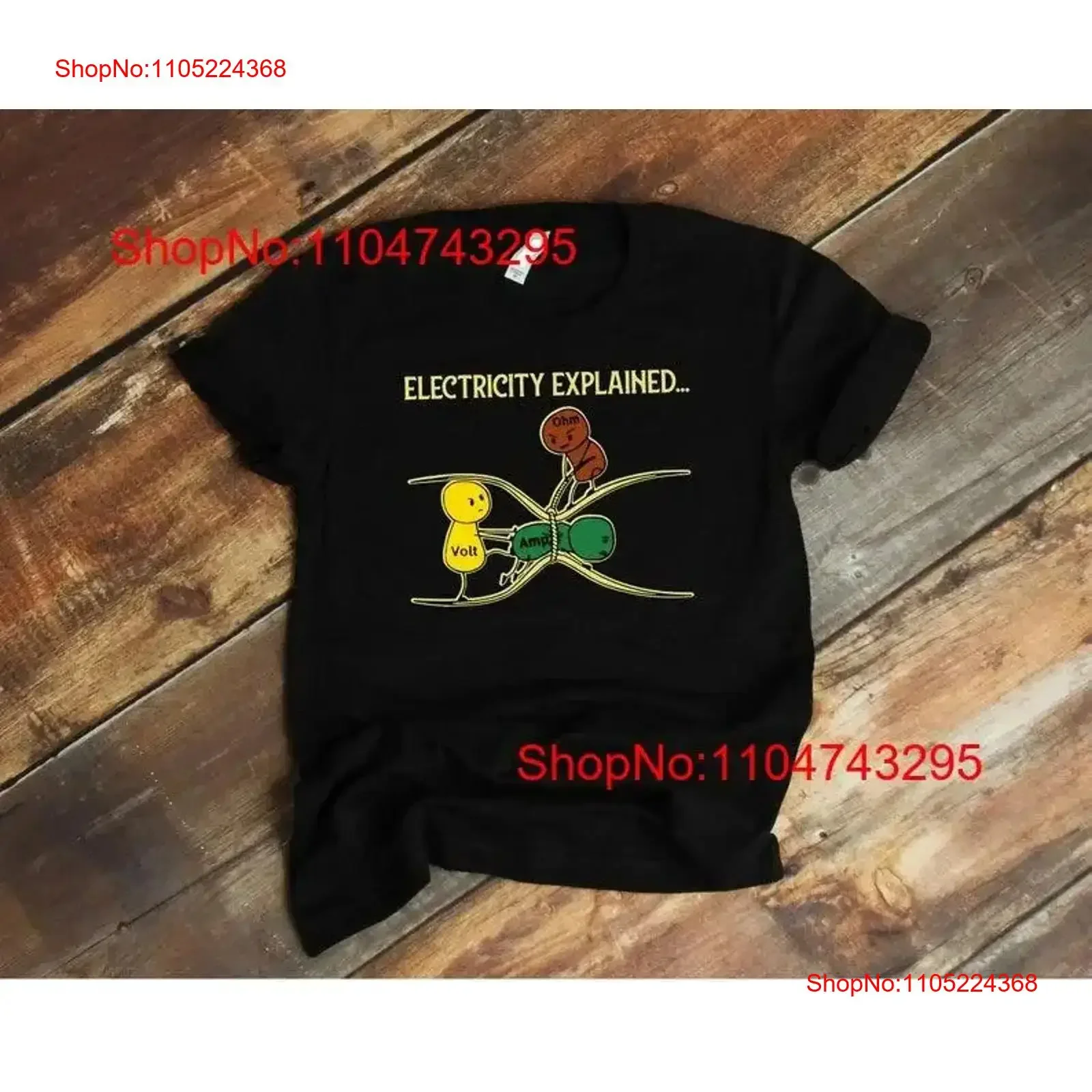 

Electricity Explained T Shirt Electrician Ohm's Law vintage Washed streetwear Top For Everyday Wear Breathable vintage Washed