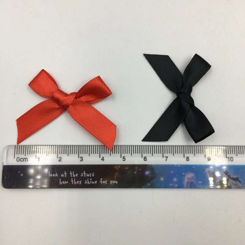 100Pcs Ribbon Bows Small Size Satin Ribbon Bow Flower DIY Handwork Appliques Clothing Accessories Party Decoration Bows