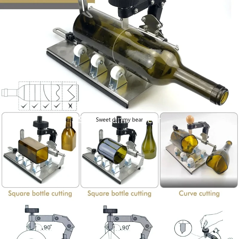 

DIY Glass Cutting Tool - Professional Bottle Cutter for Square/Round Bottles, Beer Glass Holder