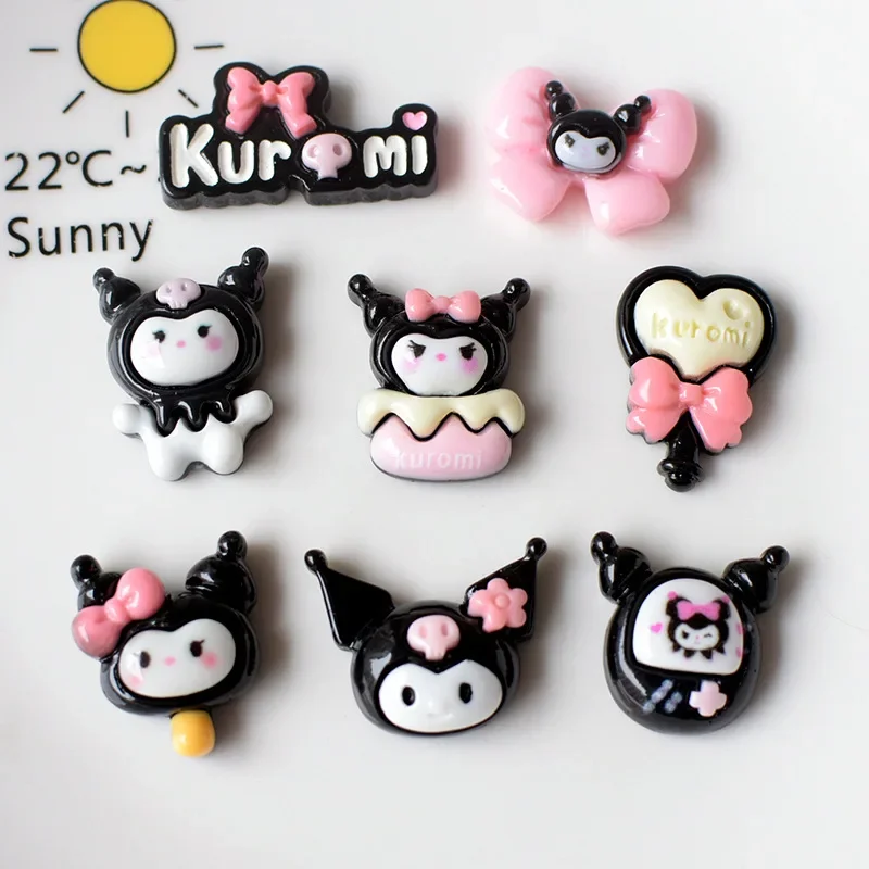 5pcs miniso Bright cartoon kuromi resin accessories cartoon resin flatback