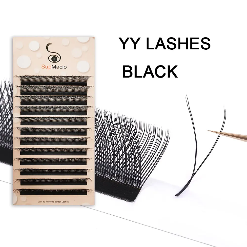 Supmacio YY Wimpernverlängerung, 6 mm, 7 mm, Y-förmige Wimpern, 2D, 0,07 künstlicher Nerz, C/D, natürliche weiche brasilianische Wimpern, vorgefertigte Volumenfächer