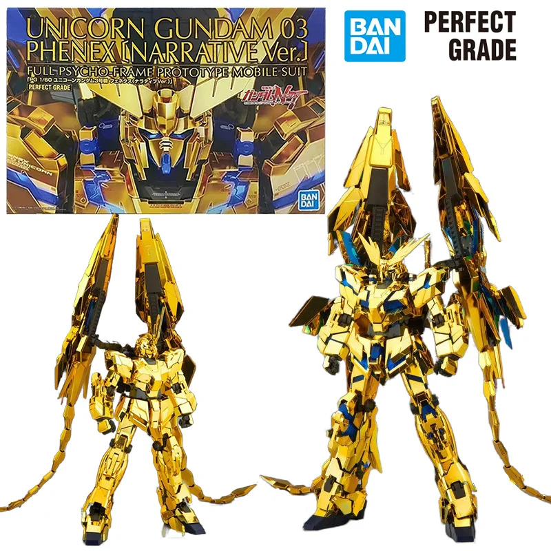 Bandai PB PG 1/60 Unicorn Gundam 03 Phenex Narrative Ver. 40Cm Anime Original Action Figure Model Toy Birthday Gift Collection