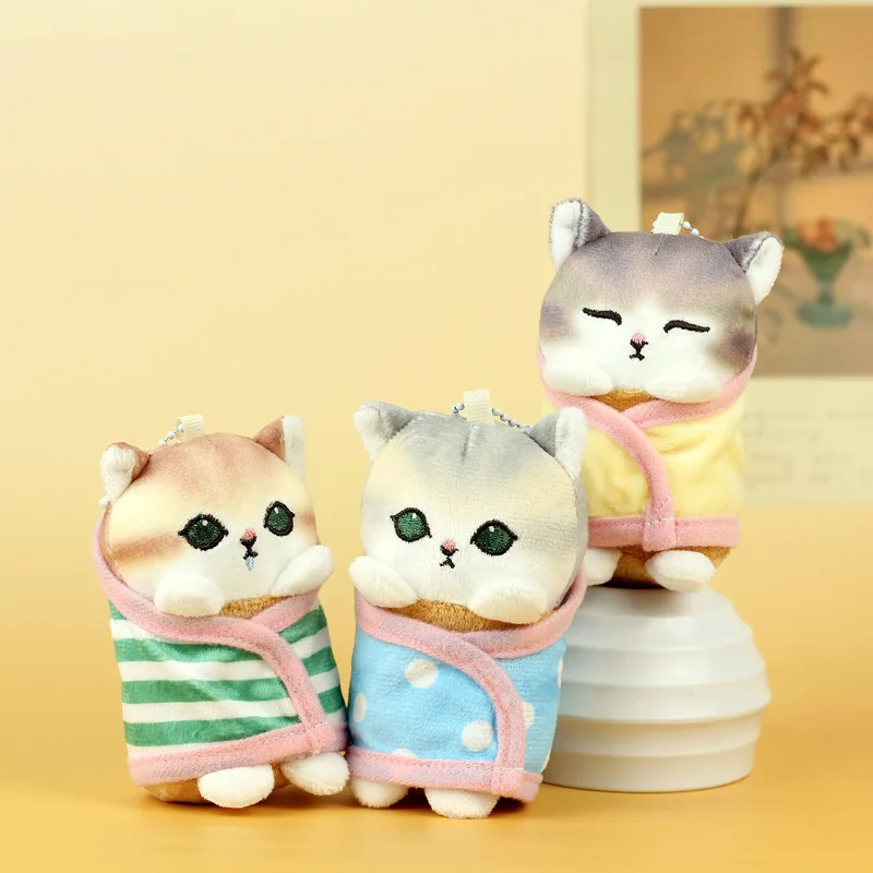 Cute Bath Towel Wrap Mofusand Plush Toy Soft Stuffed Animal Toy Cartoon Plush Figure Ornament Collectible Birthday Gift for Fans