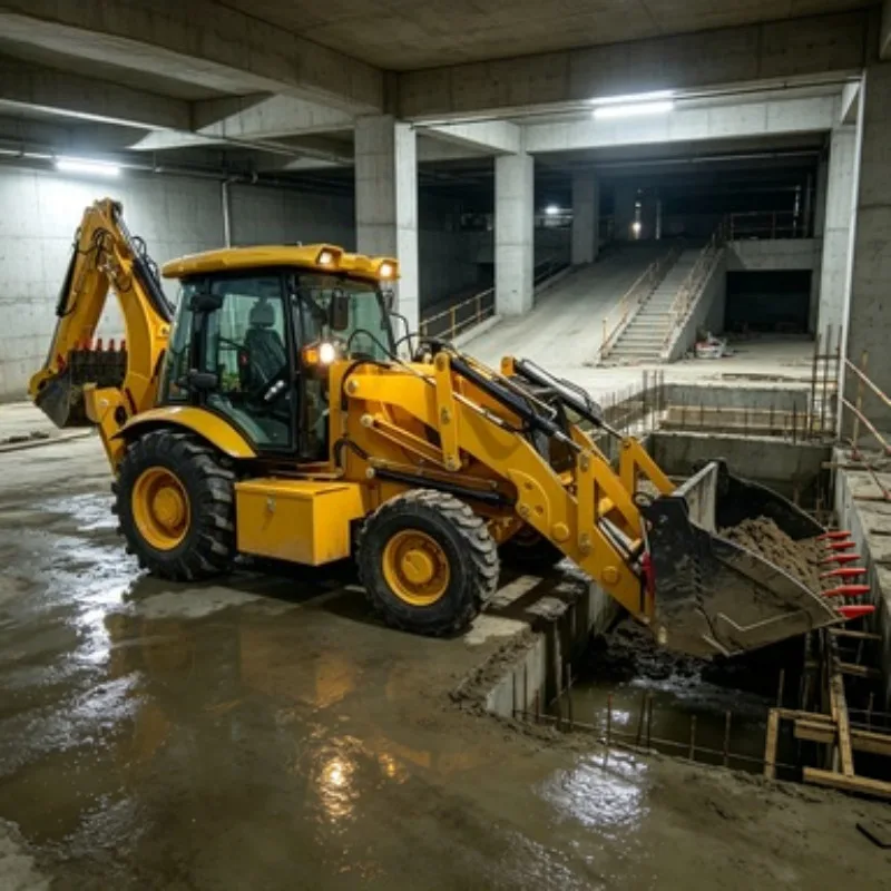 excavator loader Multi-functional Garden and Orchard Backhoe Loader, Small Four-wheel Drive Two-end Busy Loader