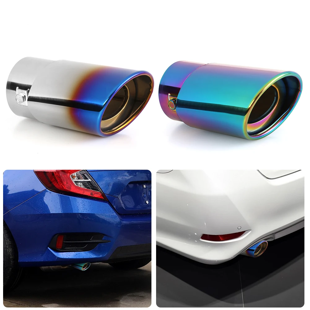 Multi-functional Burnt Color Stainless Steel Car Exhaust Tip Practical Durable Muffler Straight Tail Pipe Silencer