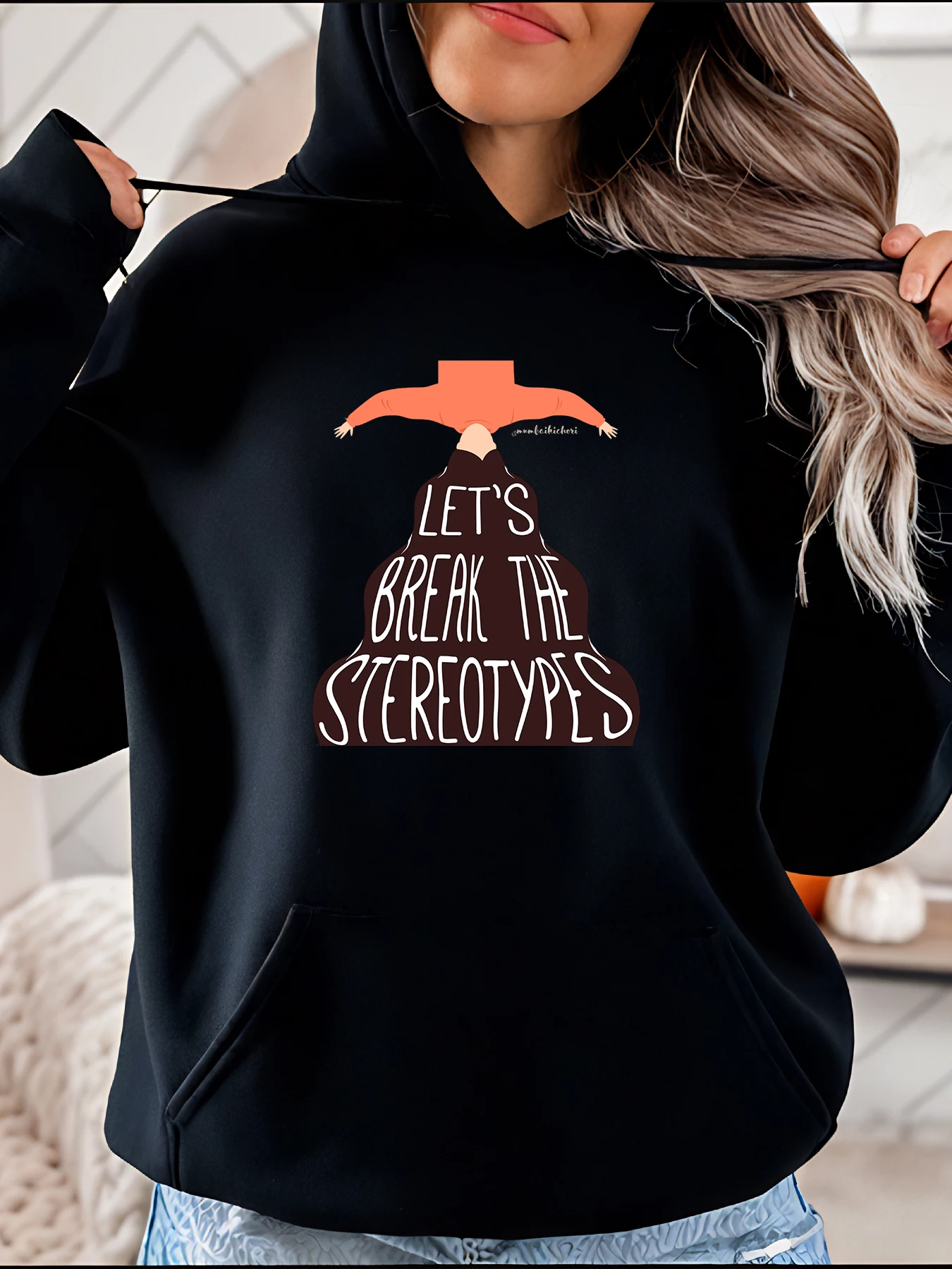 

Женская толстовка с капюшоном Let's Break The Stereotypes Cowgirl, повседневная толстовка с графическим принтом, модная уличная одежда 280