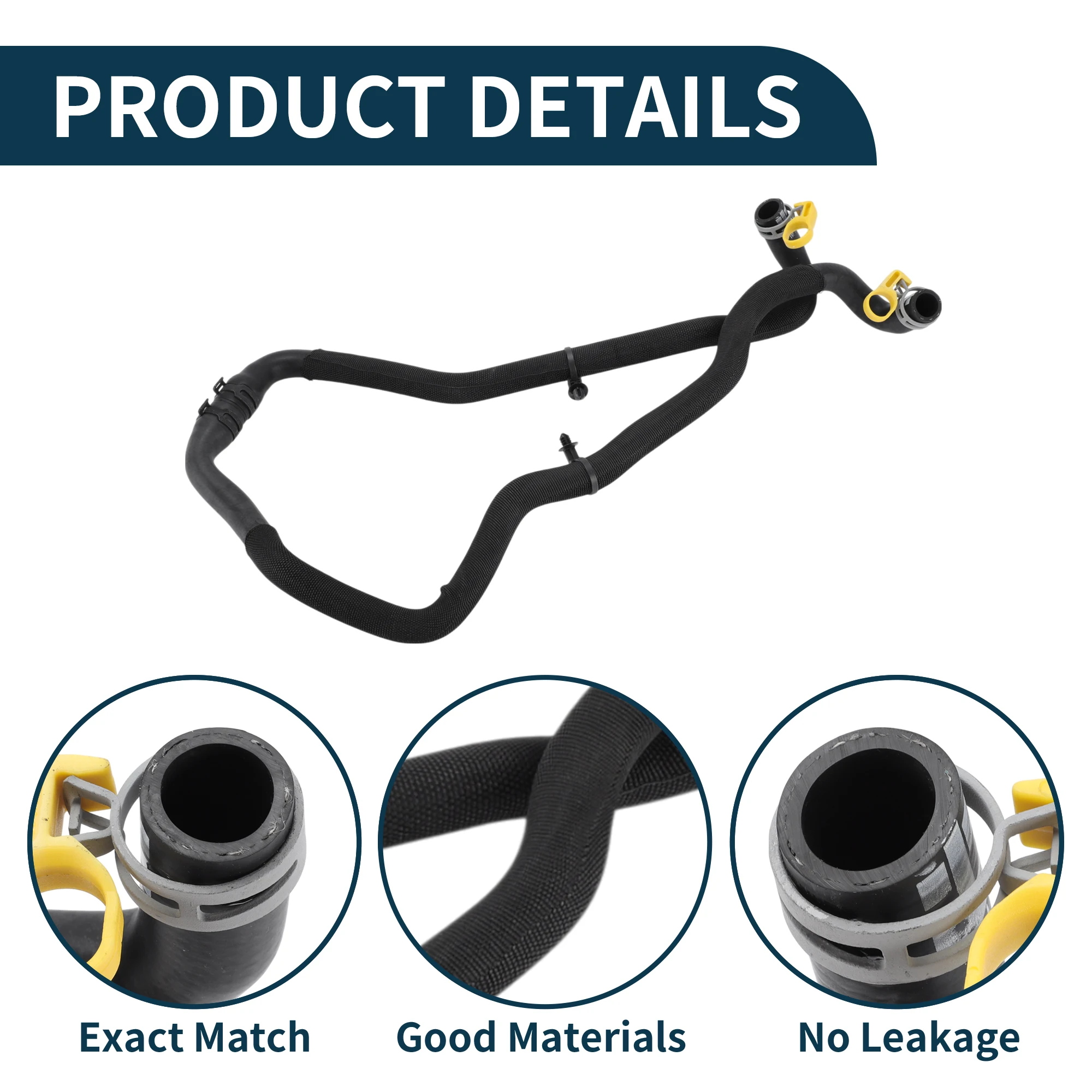 UXCELL ラジエーターホース ヒーターホース No.LR123061 ランドローバー用 レンジローバー IV 2015 ラバー冷却液パイプ ブラック 1個