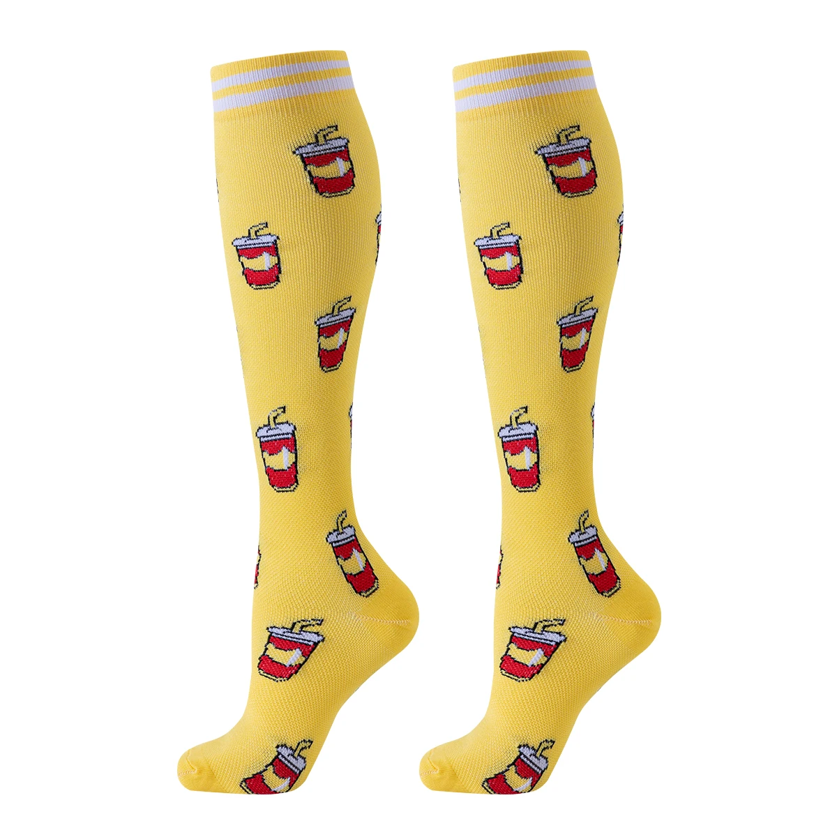 6 Pairs Food Biscuit Hamburger Compression Socks Nurse Compression Socks Sport Ladies Lady Women Running