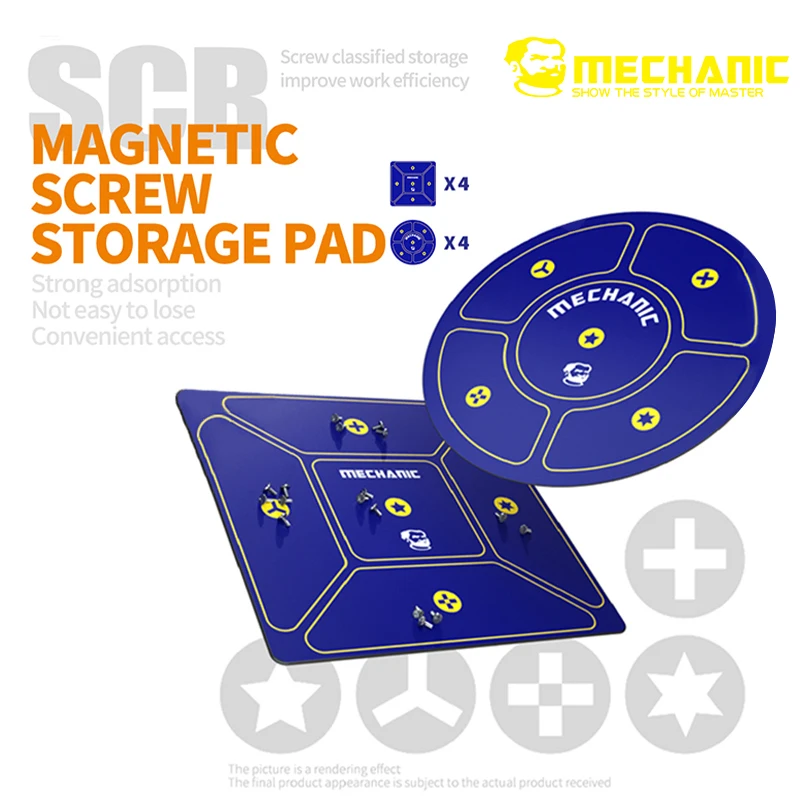 

【MECHANIC】 SCR 8Pcs Magnetic screw storage pad mobile phone accessories screw memory pad repair classification storage tool
