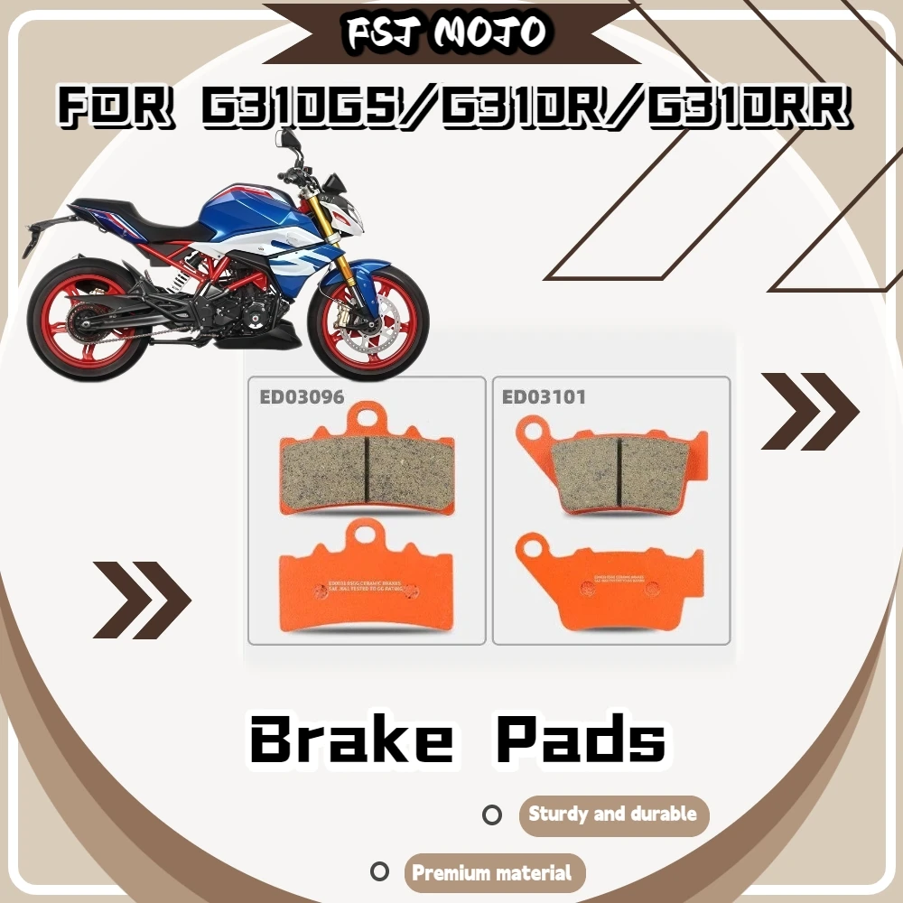 For G310GS G310R G310RR Ceramic Super Alloy Brake Pads Stable Friction Dust Discharge Slotted Design Simple Mount Mod Kit