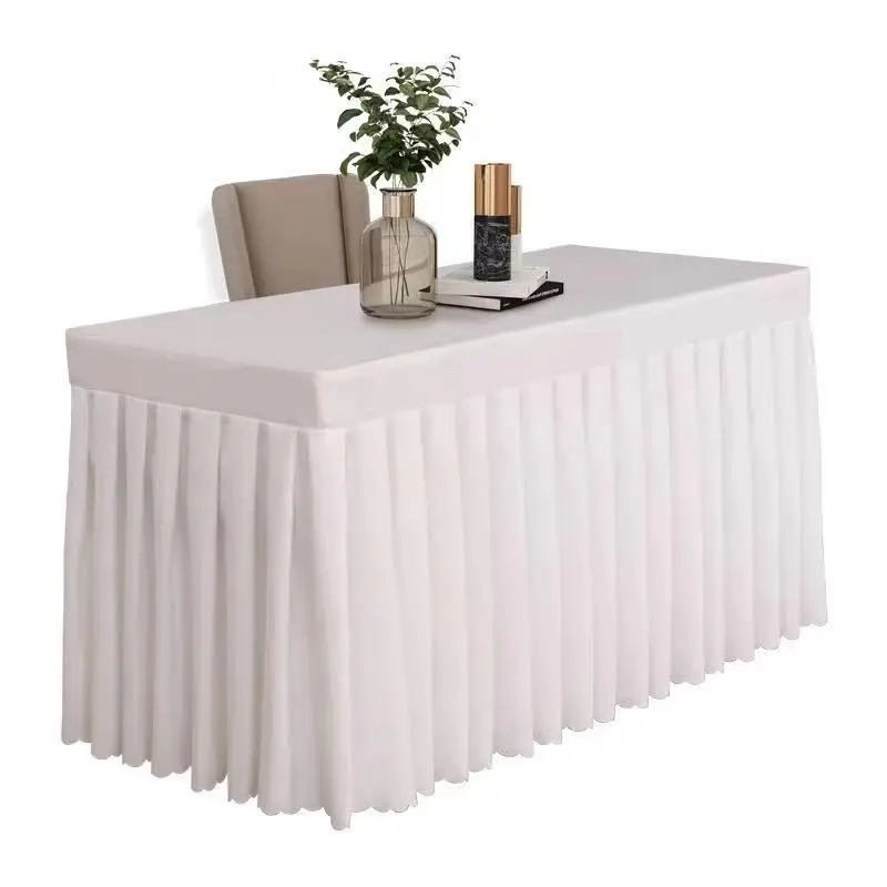 Polyester table skirt universal stretch tablecloth, suitable for parties, banquets, weddings and events