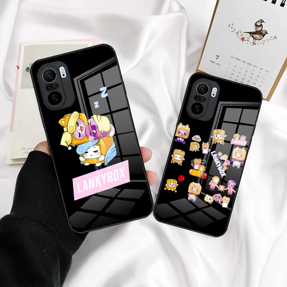 Lankybox милый чехол для телефона Xiaomi 13 12 M5 10T X5 11T Redmi Note 9 11 Pro Poco M4 11i X3 10 стеклянный дизайнерский чехол