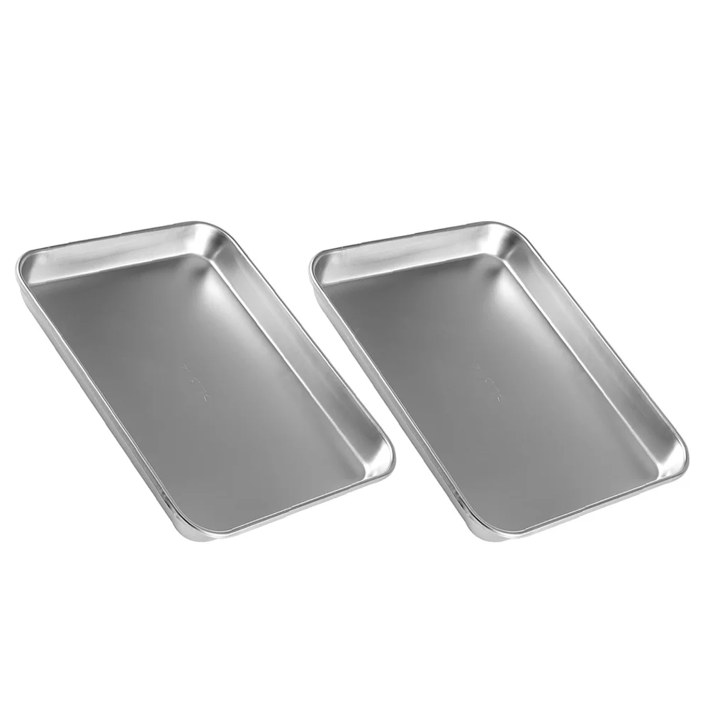

2pcs Stainless Steel Medical Tray Flat For Instruments Storage Durable Metal Trays Hospital Teaching Equipment