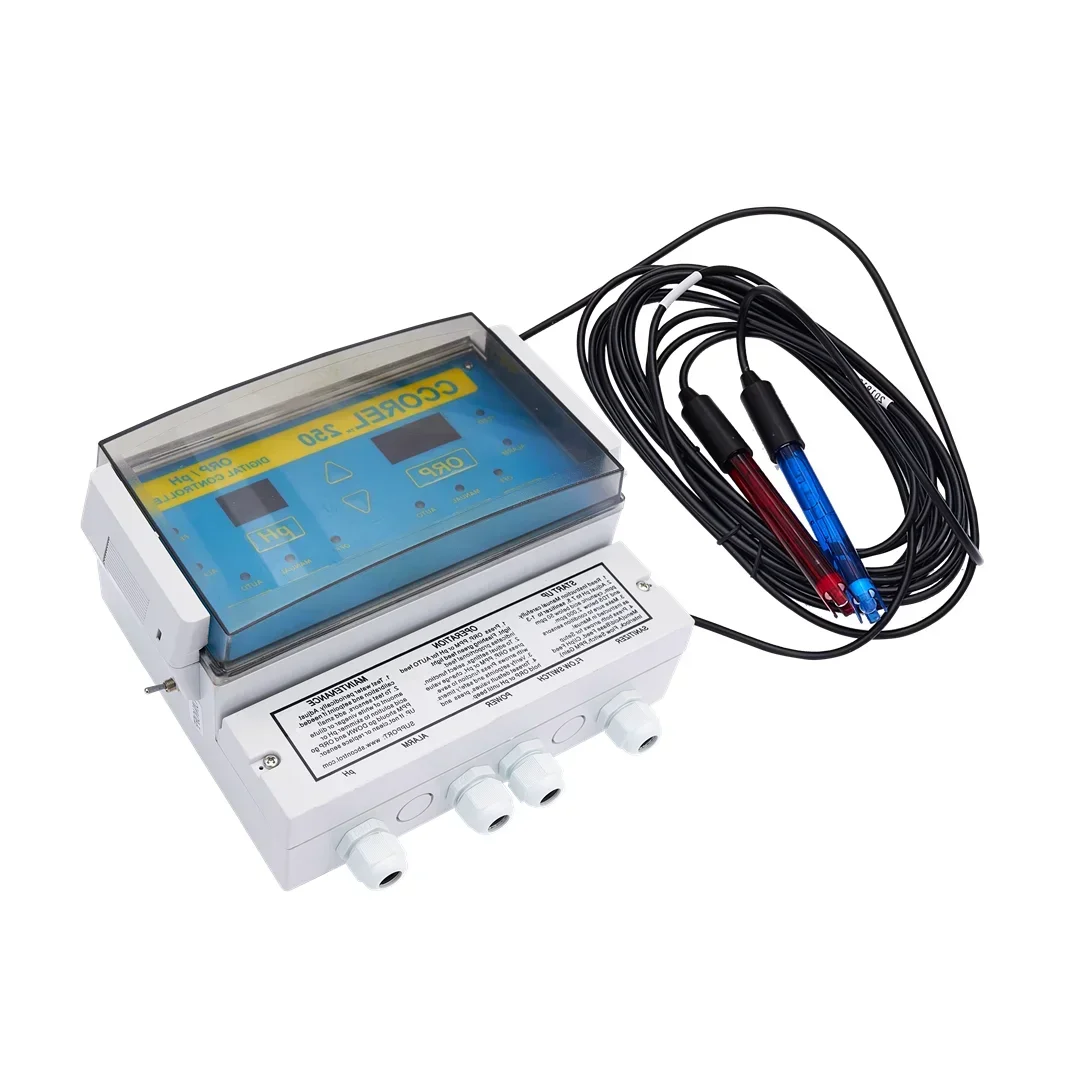 250 Swimming Pool PH ORP Monitor Automatic Digital Pool Water Quality Controller with Chlorine PH CL Dosing System