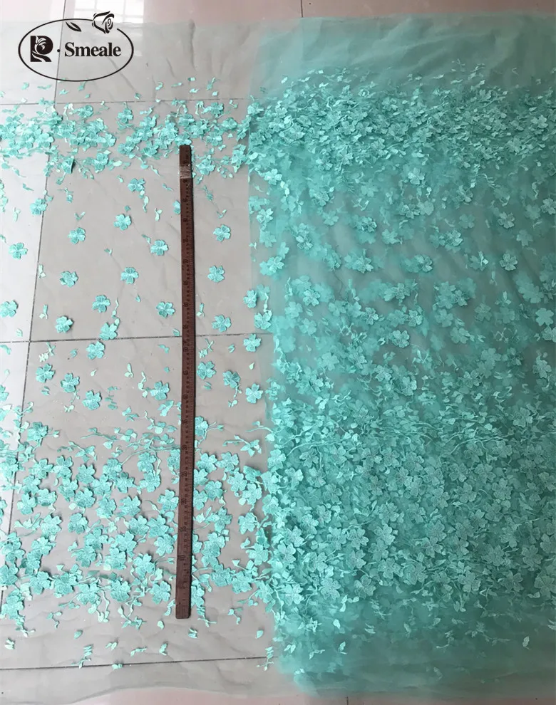 Apricot Light Blue Pink Stereo Lace Embroidery Flower Cloth, Wedding Background, Clothing Dress Cloth, Live Shooting, RS2607