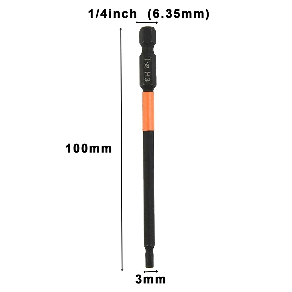 1 Stück 50/100 mm Sechskantschlüssel Bohrer 1/4 Zoll Schaft Schnellspanner Magnetischer Schraubendreher Bit H1,5 H2,5 H3,0 H4,0 H5,0 H6,0