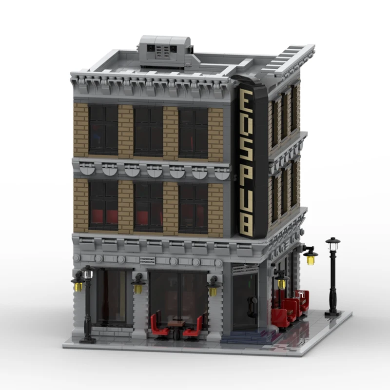 NEW 3490PCS City Hot Selling Street View Moc Modular Building Ed`s Corner Pub model DIY creative ideas Children Toy Gift Blocks