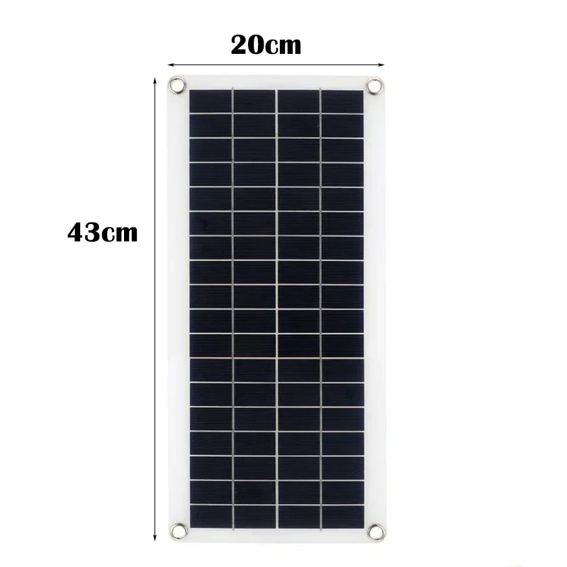 Panel Solar de polisilicio Flexible de 50W, salida USB Dual, placa de carga Solar impermeable para coche, fuente de alimentación con controlador 10A-60A