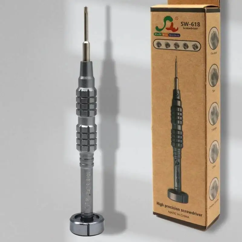 

Прецизионная отвертка с нескользящей алюминиевой ручкой из авиационного алюминия S2, бита из сплава и бесшумным подшипником, идеально подходит для ремонта телефонов и электроники
