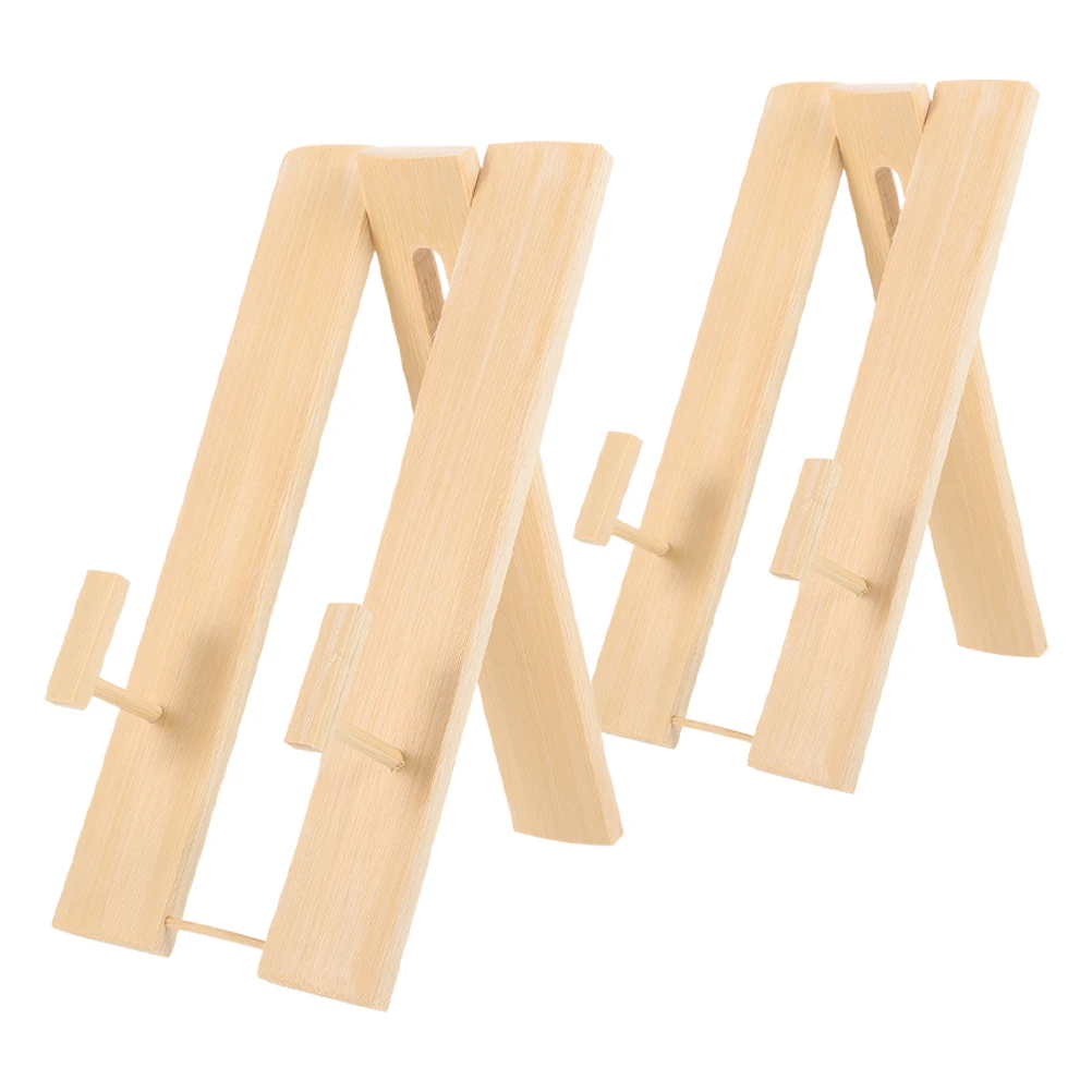 

2 Pcs Slide Accessories Calligraphy Fan Holder Decorative Folding Hand Bracket Shelf Japanese Stand Wood Clear for Display