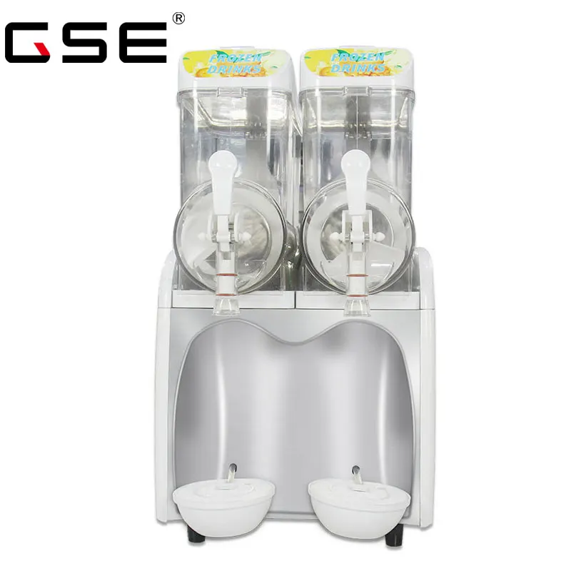 

New Product 2 Bowls Export High Quality Commercial Slush Machine With LED Light Cover GSE
