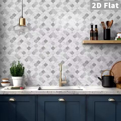 piece retro Moroccan grid marble texture art decorative wall sticker, suitable for wall decoration and home decoration