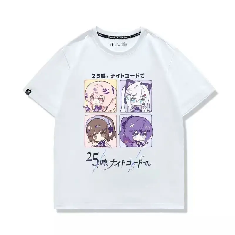 Anime Project Sekai Yoisaki Kanade Cosplay T-shirt stampata a maniche corte T-shirt casual Camicie vintage alla moda Versatile in estate