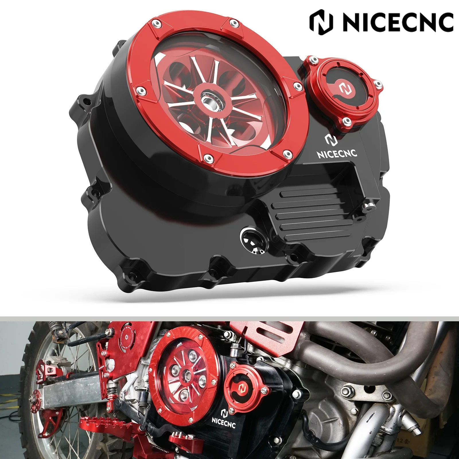 

NICECNC For 1993-2024 Honda XR650L XR 650L 2024 2023 Motorcycle Right Engine Clutch Cover Oil Filter Cap Crank Case Housing Kit