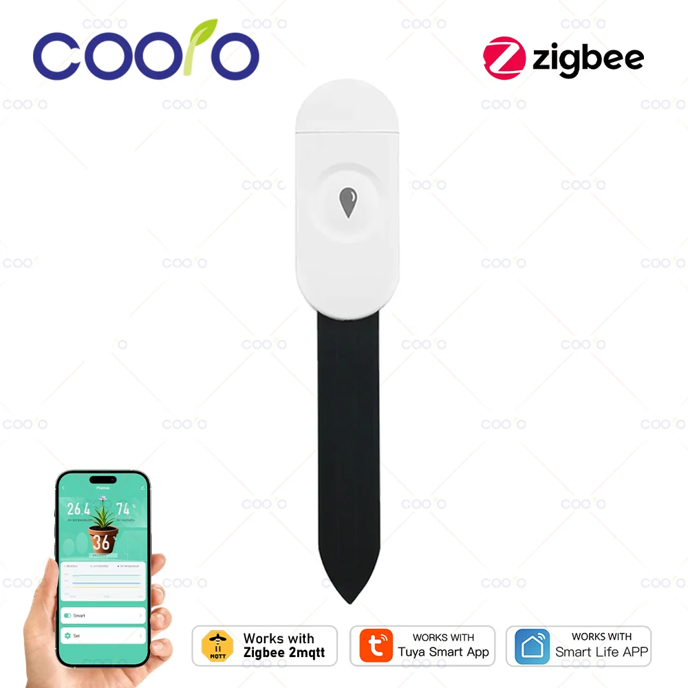 Tuya Smart ZigBee Soil Moisture Sensor Temperature and Humidity Meter Thermo Hygrometer Garden Automation Irrigation Detector