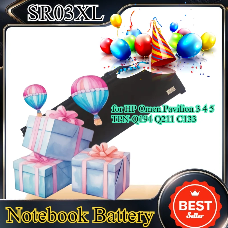 

SR03 SR04XL Laptop Battery for HP Omen Pavilion 3 4 5 TPN-Q194 Q211 C133 Li-ion Battery