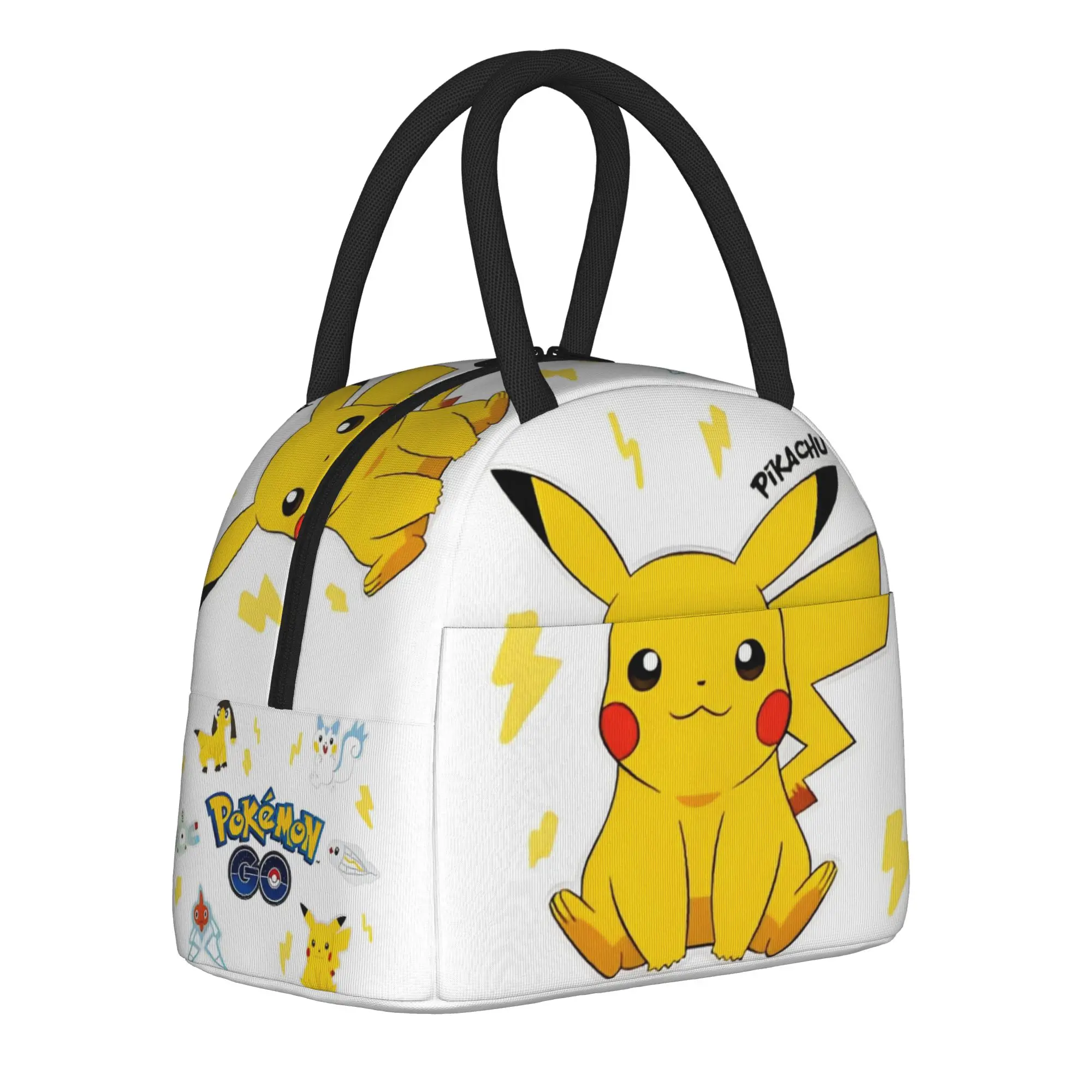 

Pikachu Pokemon Insulated Lunch Bag Cooler Bag Reusable,Lunch Container Large Tote Lunch Box Food Handbags Beach Travel