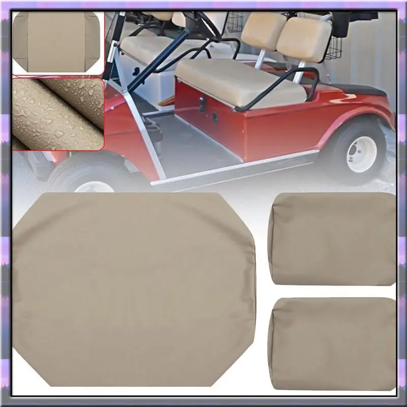 

ABJX New 3PCS/Set Golf Club Car PRE-2000 DS 82-00 Golf Cart Front Heavy Duty Vinyl Seat Cover Set Parts Accessories -Beige