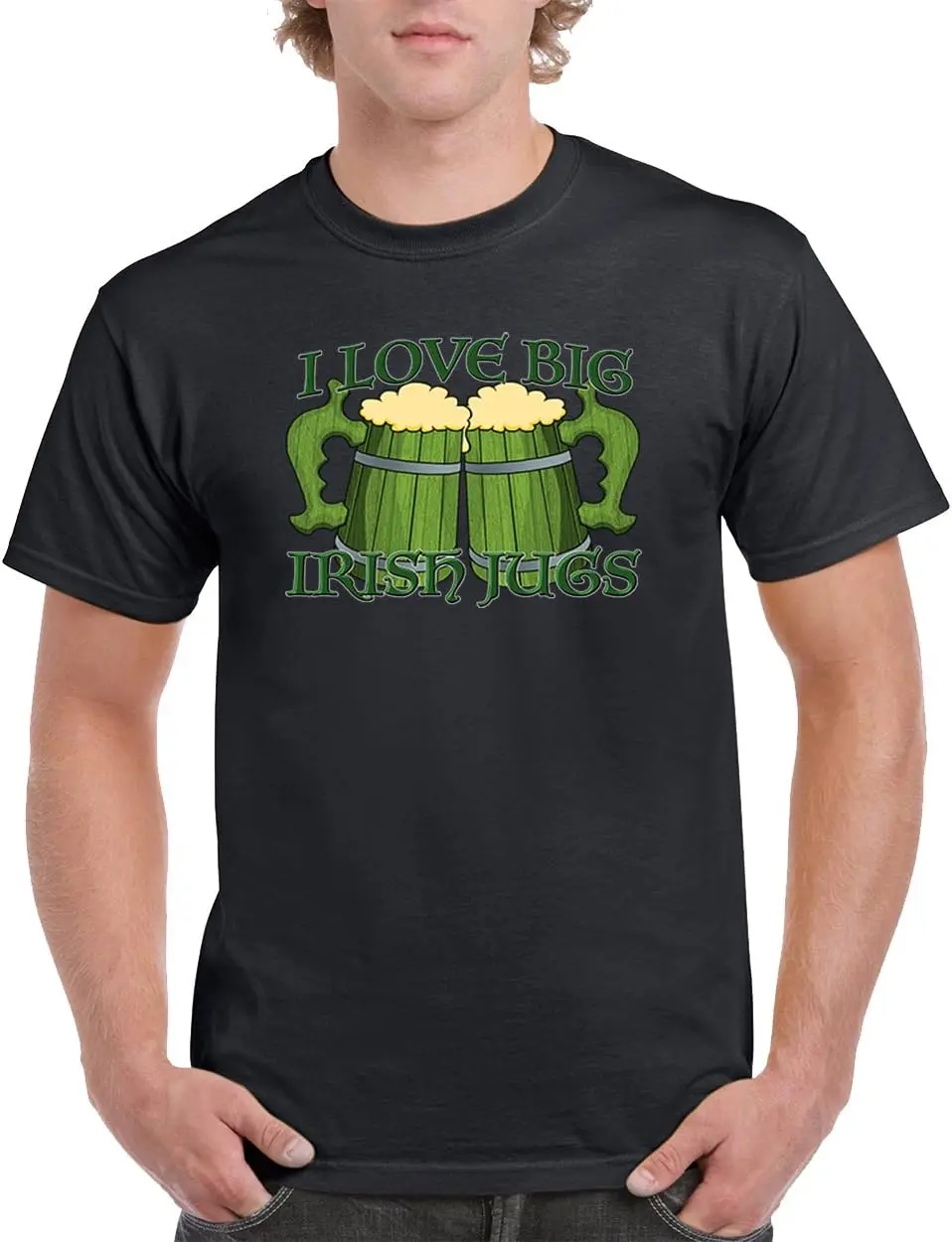 Goodshoppers I Love Big Irish JugsSt. Patricks Day SpecialMen's T-Shirts Crew Neck Tee Shirts