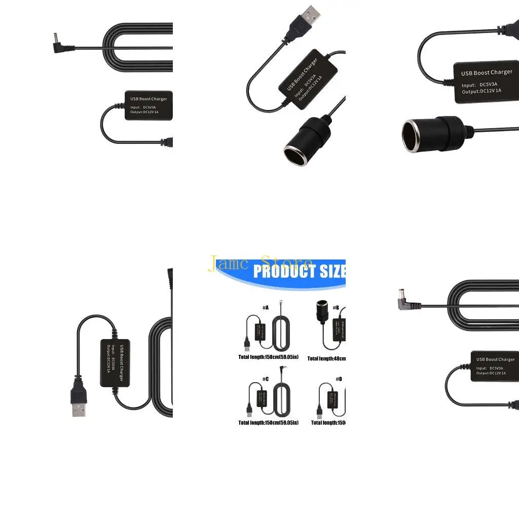 LX0B Universal USB Power Boosting Cable Safe For Travel Home Car Use Optional Port