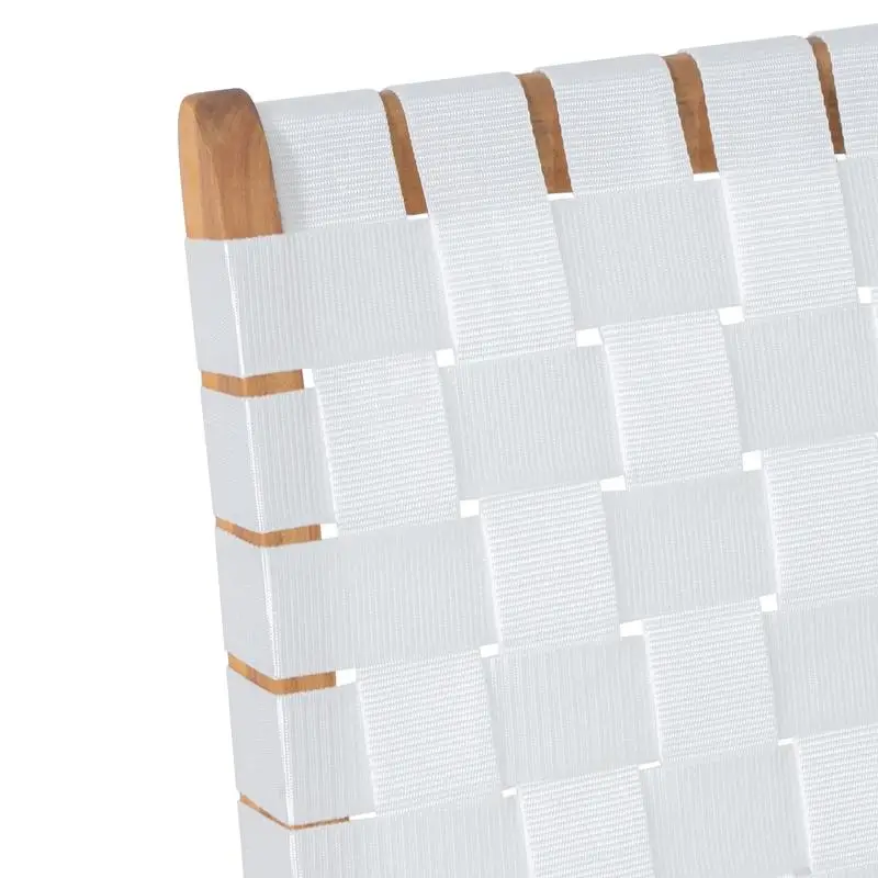 Outdoor Acacia Wood & Rope Weave 3-Piece Chat Set, White & Teak Finish