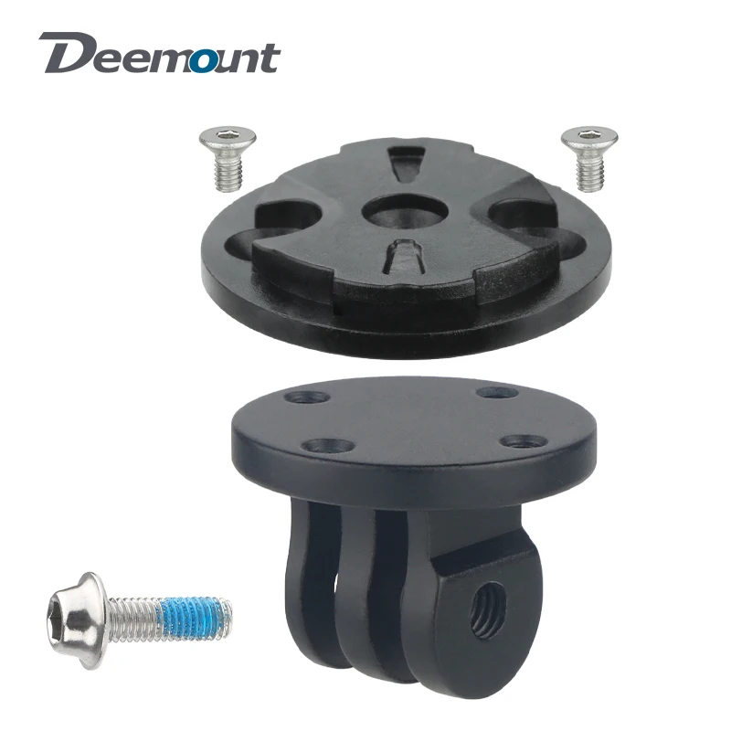 Deemount Bicycle Direction Switchable Computer Stand Adaptor with Garmin Concave Female Base Optional Quick Release Gopro Mount