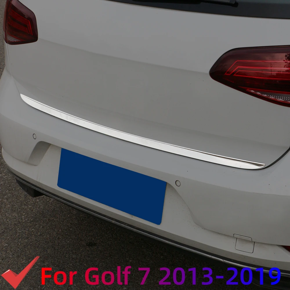 

Отделка багажника автомобиля, подходит для Volkswagen Golf 7 MK7 7,5 MK7.5 2013-2019, полоса из нержавеющей стали для заднего багажника, наклейка, крышка, аксессуары