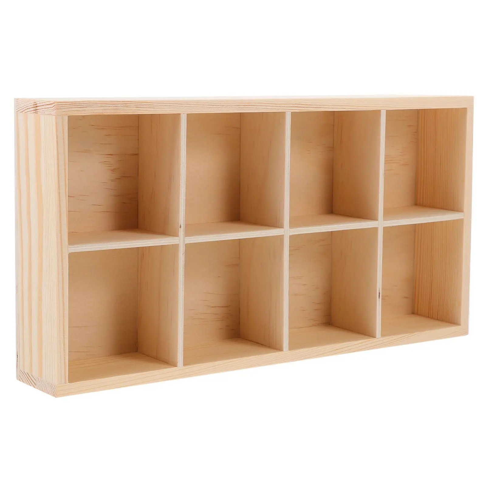 

12-Grid Storage Box Wooden Planter Tray Multi-function Succulent Flower Pot Holder Small Items Organizer Desk Decor