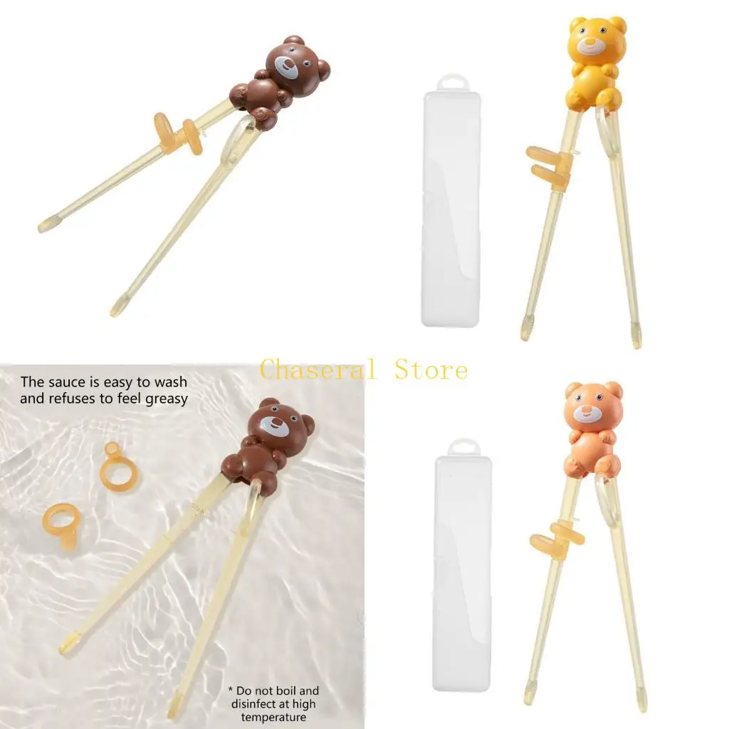 

E7CE Kids Chopsticks with Bear Designs Fun & Engaging Chopsticks Children Learning Chopsticks Comfortable for Beginners