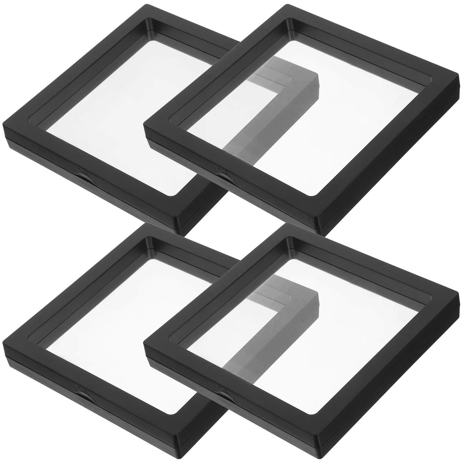 4개 투명 플로팅 주얼리 디스플레이 랙 반지 디스플레이 케이스 데스크탑 오거나이저 산화 방지 내구성 실용적