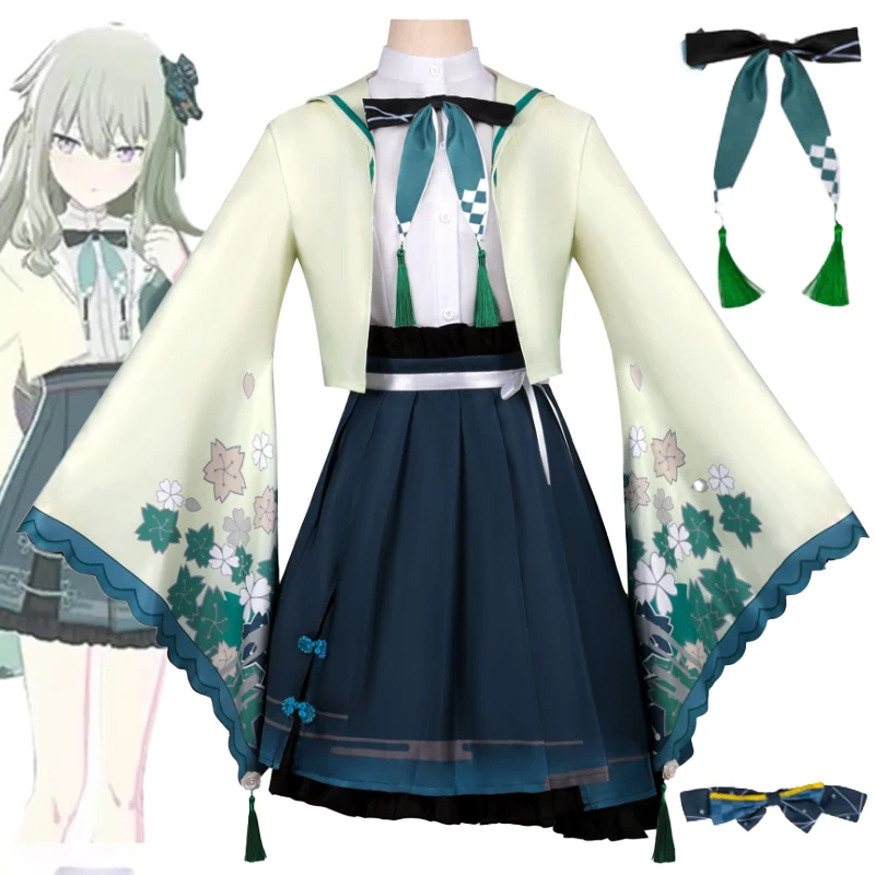 

Project Sekai Colorful Stage Cosplay Kusanagi Nene Cosplay Costume White Undergarment Green Coat Skirt Outfits Jk For Girls