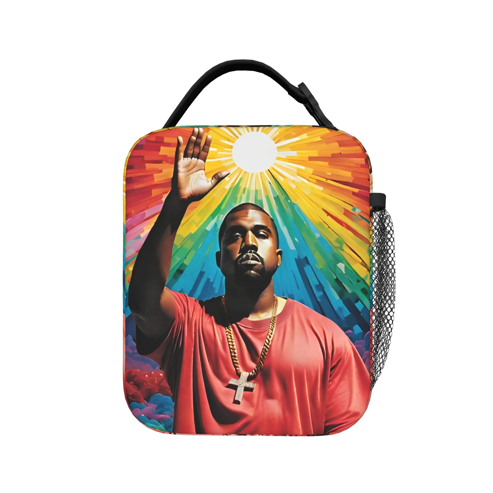Rock Kanye West Insulated Lunch Bags Large Meme Hip Hop Rap Style Reusable Cooler Bag Tote Lunch Box Work  Picnic Girl Boy