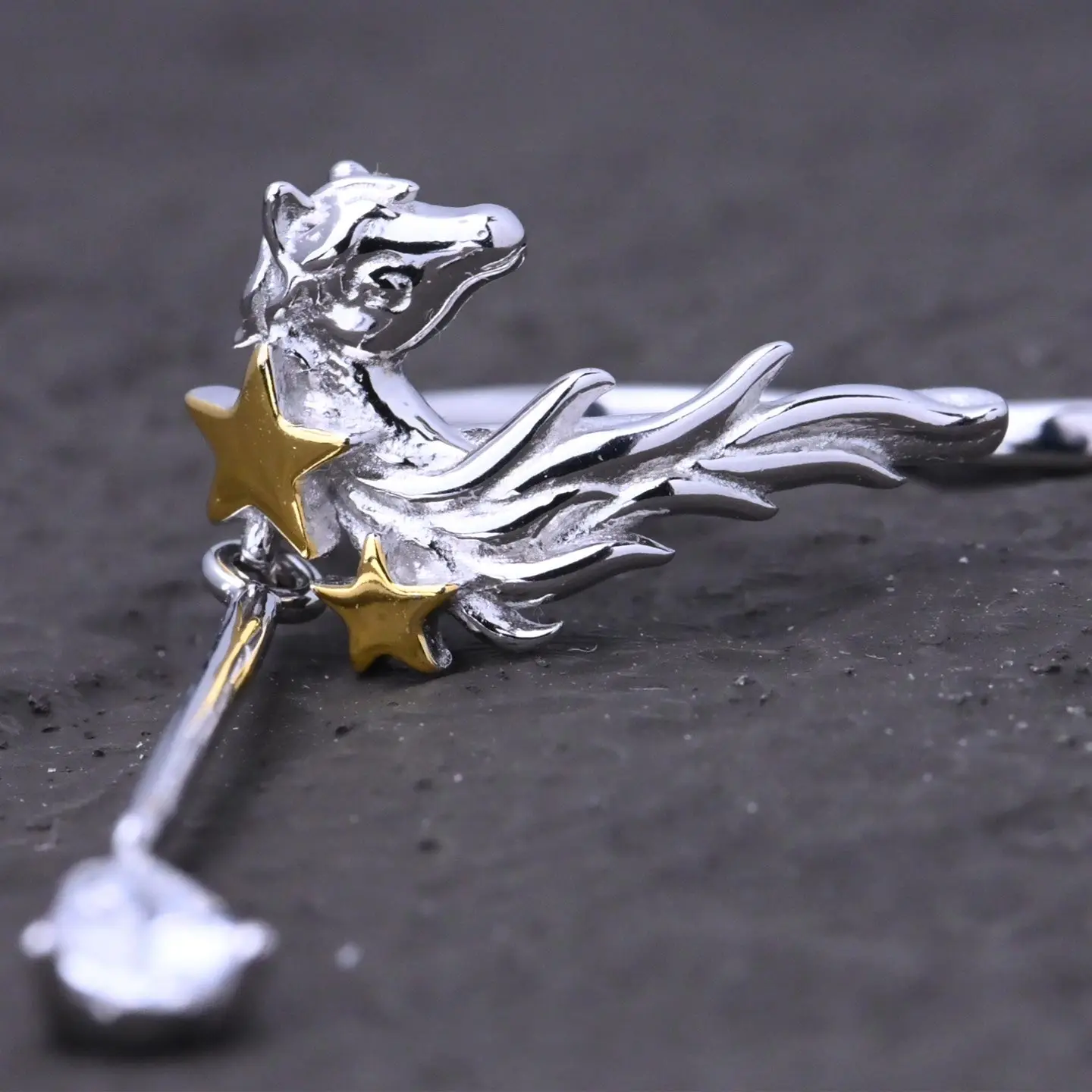 F.I.N.S 1PC Original Star Pony S925 Sterling Silver Ear Clip Color Contrast Waterdrop Zircon Pendant Earcuff Catilage Fine Jewel - view 5
