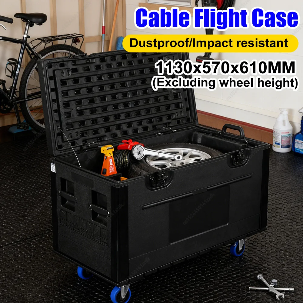 

20 inch PE Plastic Cable Flight Case Dj Stage Audio Lighting Equipment Cabinet New Detachable Flycas Trunk Pack with Wheels for