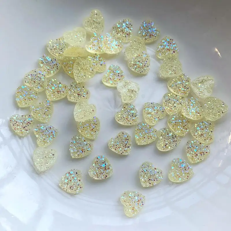 100pcs 8mm ore heart-shaped Crystal Rhinestone DIYdecorative accessories candy heart-shaped nail flat back nail art decorations