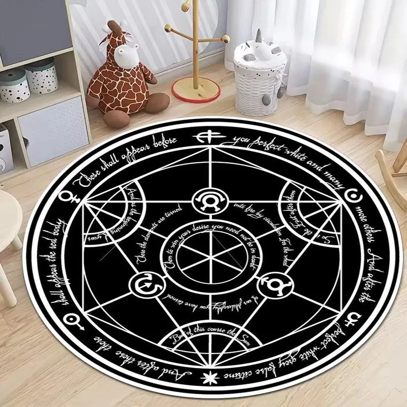 Fullmetal Alchemist Anime Modern Colorful Kitchen Non-Slip Round Rug